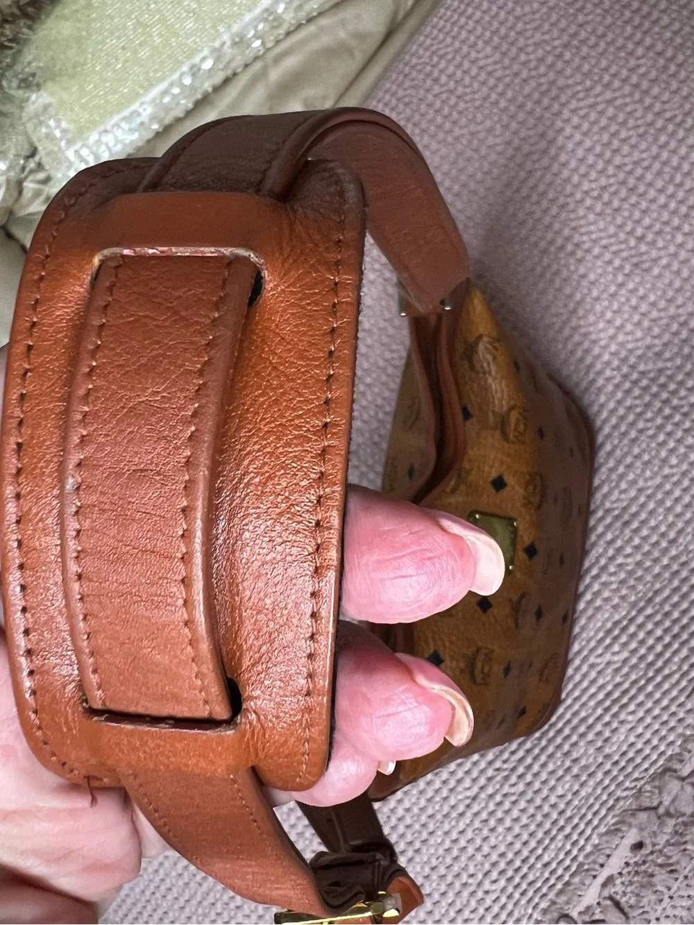Vintage MCM Cognac Visetos Hobo Shoulder Bag